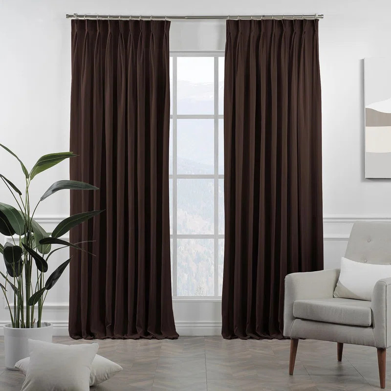 Pinch Pleated Room Darkening Extra Long & Extra Wide Decorative Curtain - Single Panel | Wayfair North America