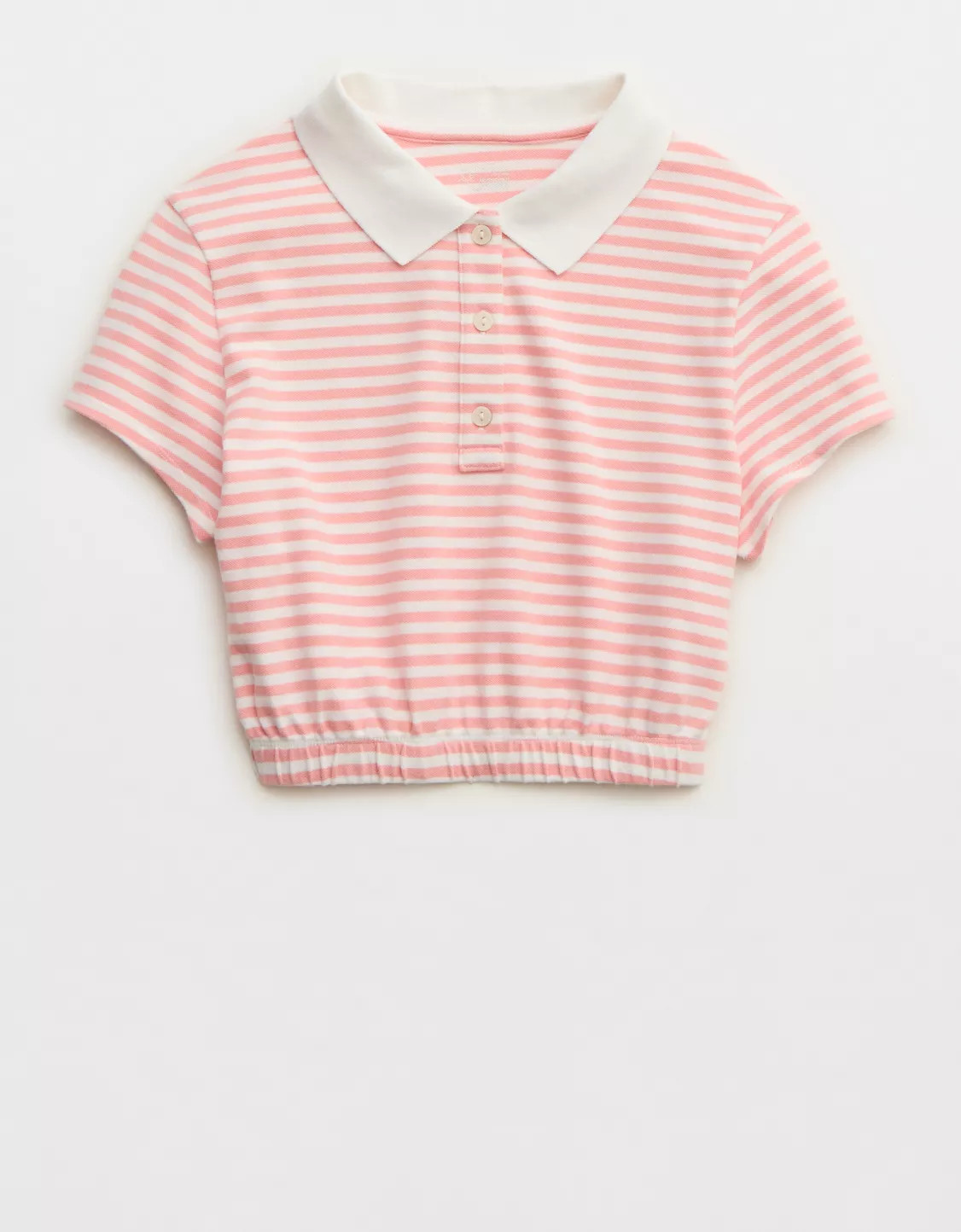 OFFLINE By Aerie Courtside Bubble Hem Cropped Polo T-Shirt | Aerie