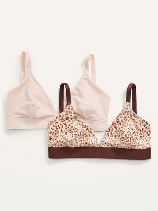 Supima&#xAE; Cotton-Blend Triangle Bralette Top 2-Pack for Women | Old Navy (US)