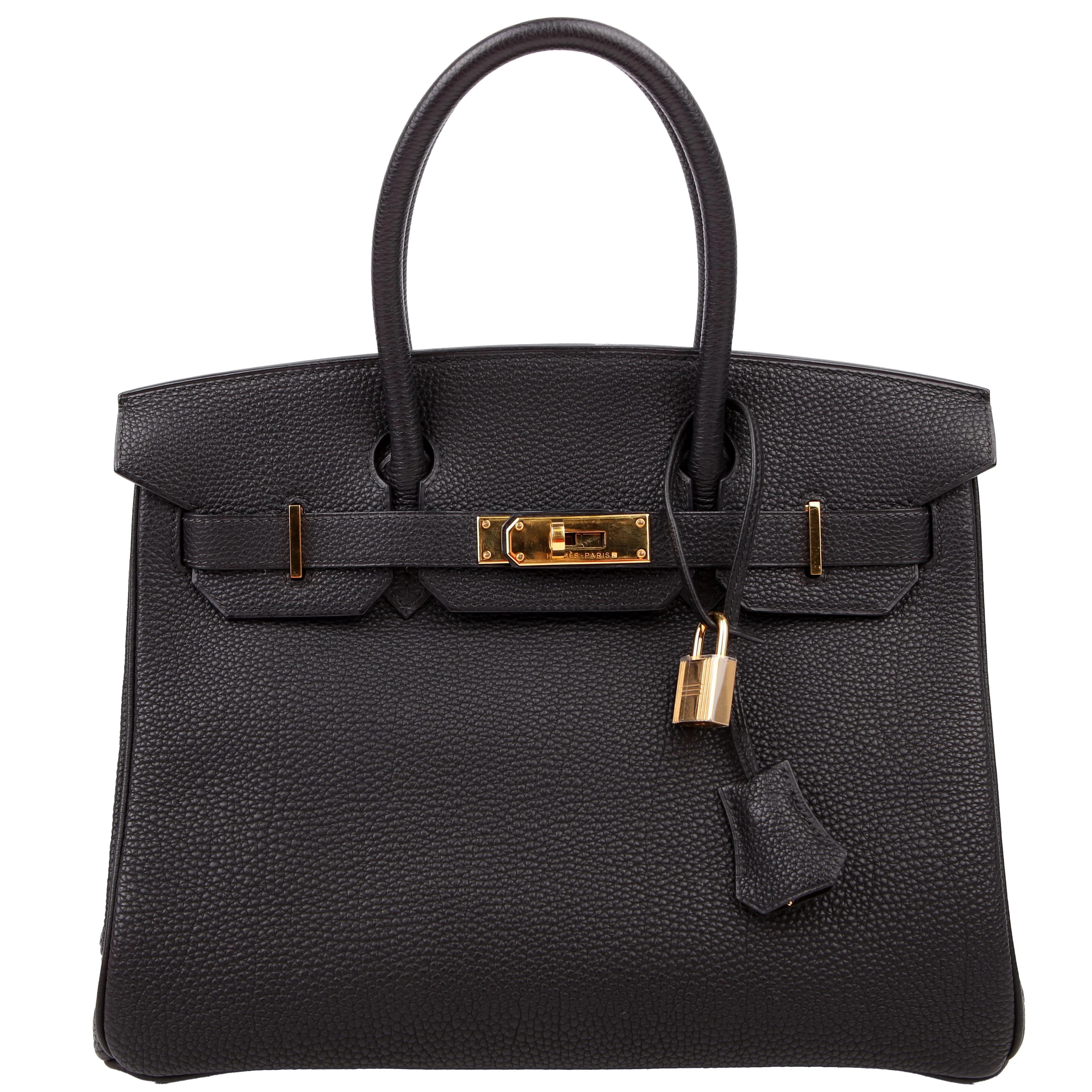 Birkin 30 Togo 2002 Black/Gold | Keeks Designer Handbags