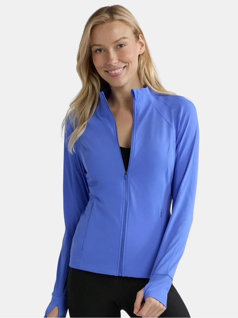 Avia Women's and Women's Plus SoftSculpt Zip-Up Active Jacket, Sizes XS-4X | Walmart (US)