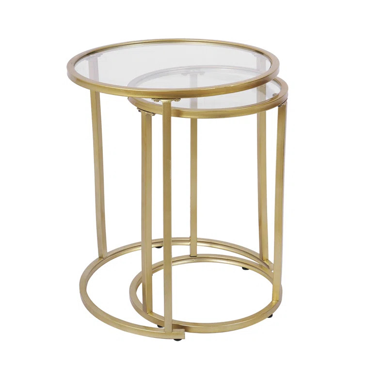 Kaelin 23.25'' Tall Glass Frame Nesting Tables (Set of 2) | Wayfair North America