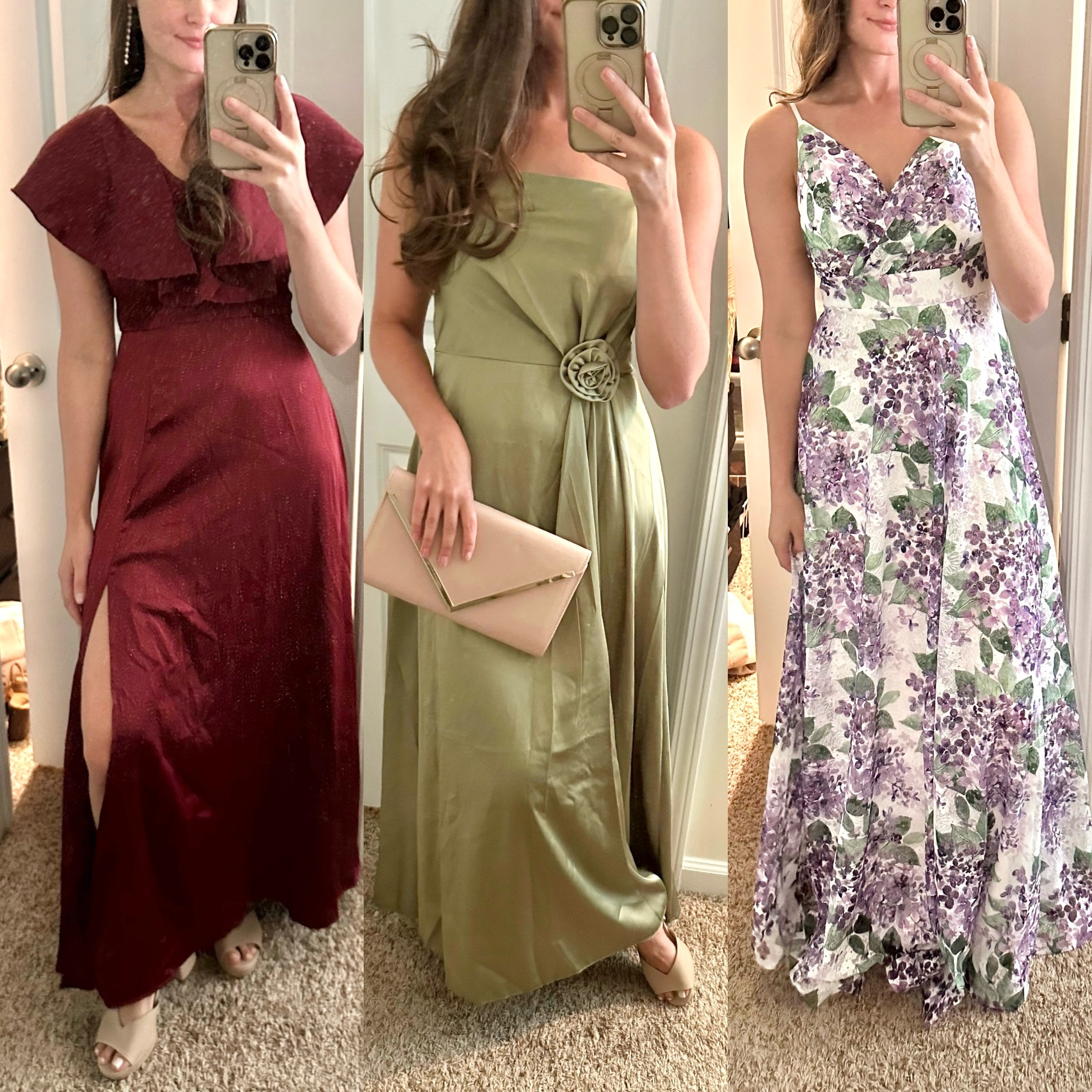 Some affordable #fall #wedding options! I think the green in particular works in any season 💕. 

I’m seeing lots of sage, maroon, and purple dresses! They seem to be trending at the moment. 

#fallwedding #weddingguest #formaldress #dress

#LTKFindsUnder50 #LTKSeasonal #LTKWedding