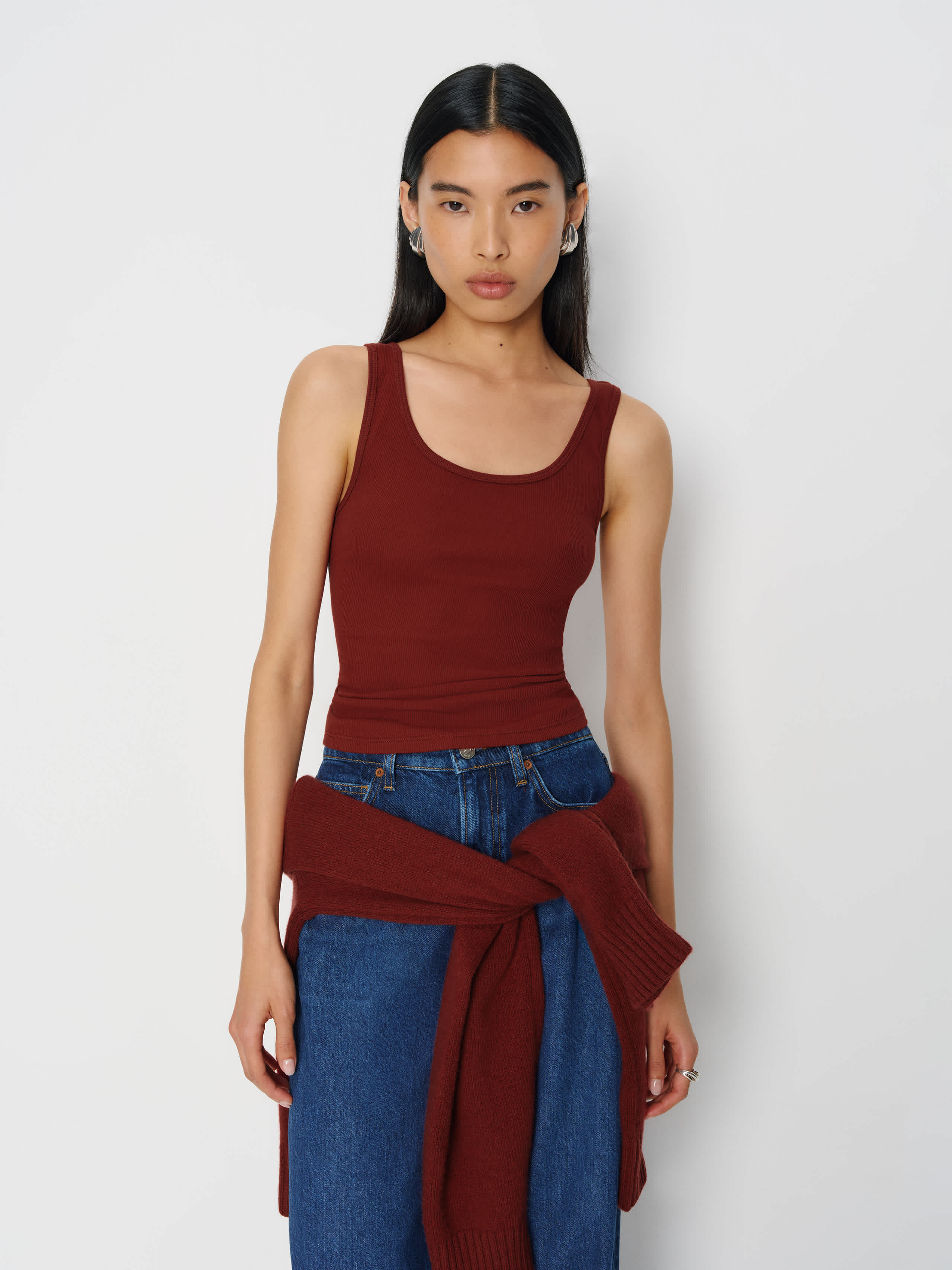 Reformation Olive Tank Top Red Small | Reformation (Global)