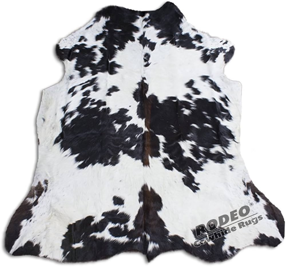 rodeo Real Cowhide Genius Leather Hair on Leather Rug Decorative Value Size Approx 6X7 ft (Black ... | Amazon (US)