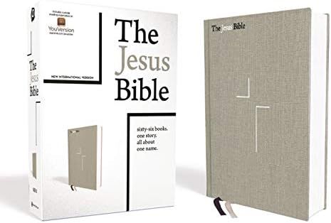 The Jesus Bible, NIV Edition, Cloth over Board, Gray Linen, Comfort Print | Amazon (US)