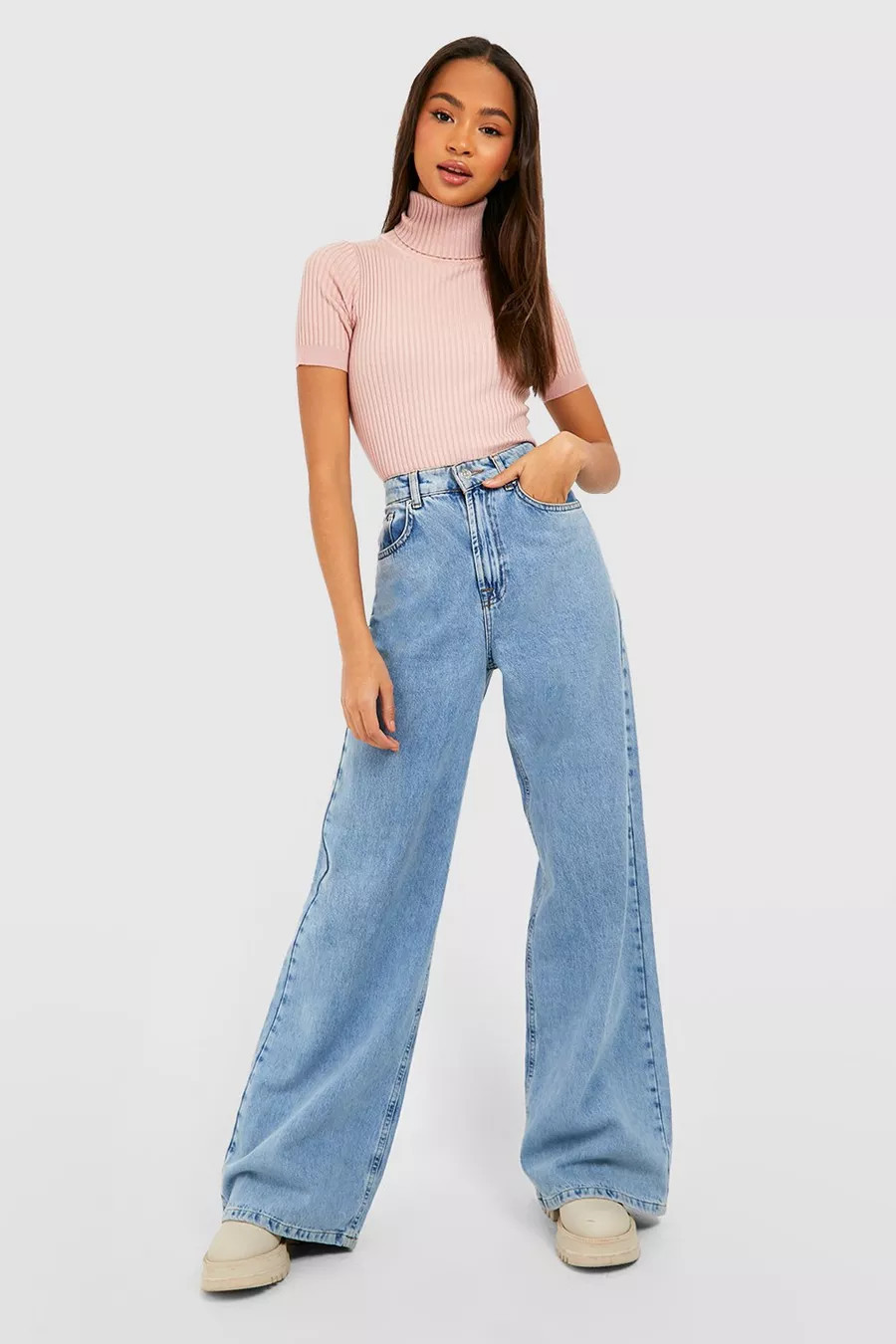 Rib Knit Turtleneck Top | Boohoo.com (US & CA)