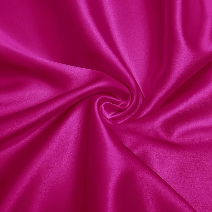 VACVELT Charmeuse Satin Fabric by The Yard, 60 Inch Wide Hot Pink Satin Fabric Shiny & Soft Cloth... | Amazon (US)