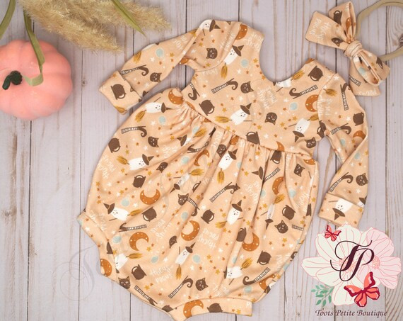 Halloween Hocus Pocus Witch Bubble Romper Retro Fall Colors - Etsy | Etsy (US)