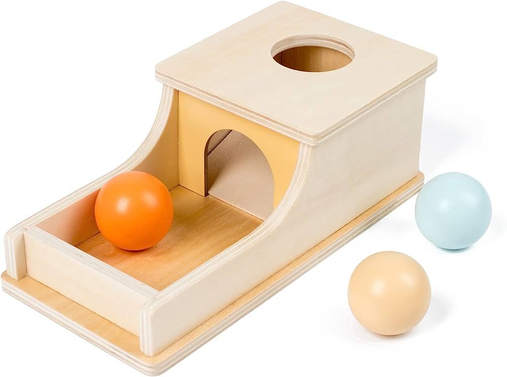 Busy edition Wooden Infant Object Permanence Box Color Baby Ball Drop Play Montessori Toys for 1 ... | Amazon (US)