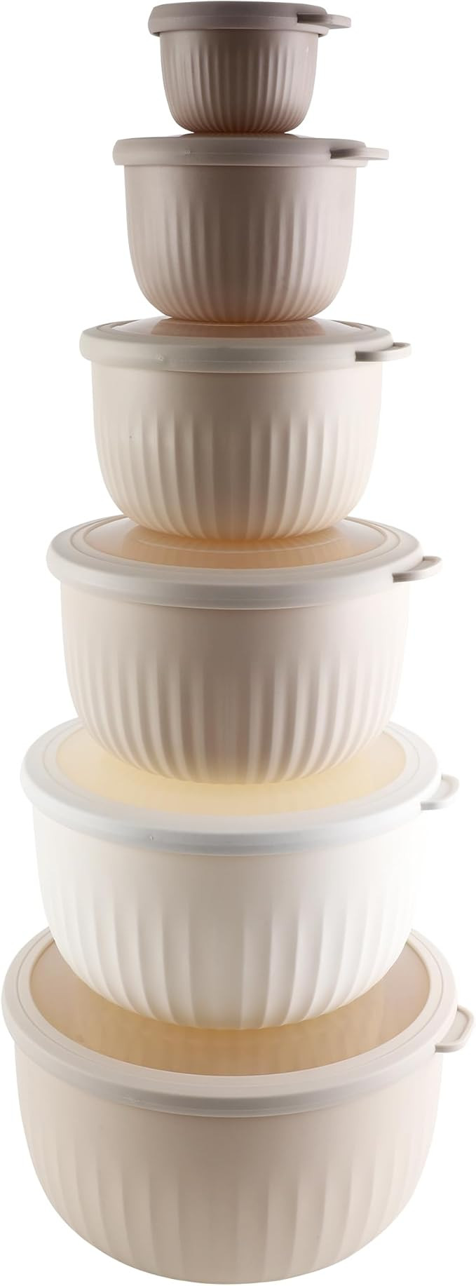 COOK WITH COLOR Prep Bowls with Lids- Deep Mixing Bowls Nesting Plastic Small Mixing Bowl Set wit... | Amazon (US)