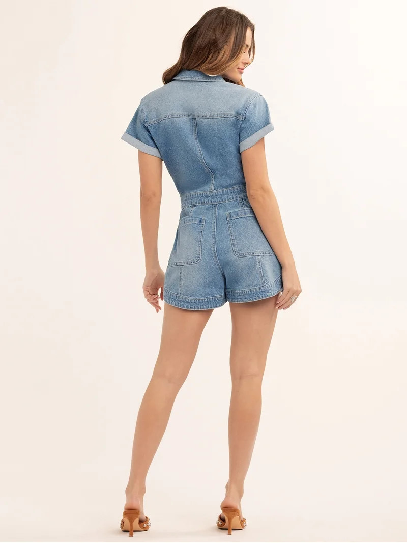 Jessica Simpson Women's Denim Romper, Sizes XS-XL | Walmart (US)