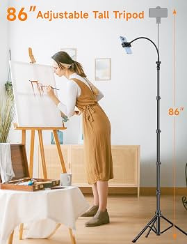Phone Tripod, 86" Tall Tripod for iPhone with Flexible Gooseneck & Remote | Amazon (US)