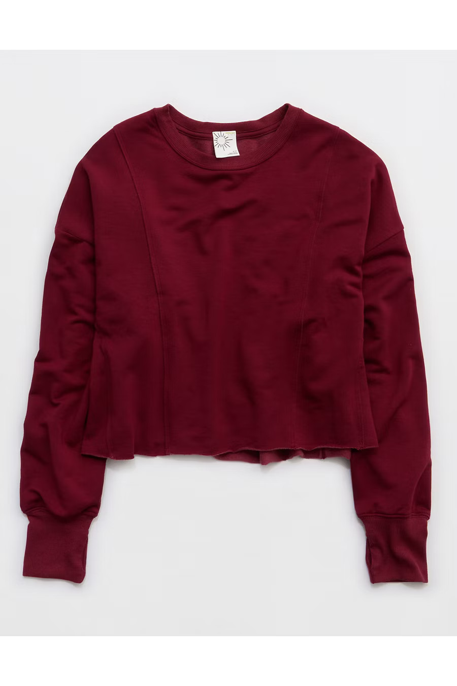 OFFLINE By Aerie OTT Seamed Crewneck Sweatshirt Women's Deep Cherry XXS | American Eagle Outfitters (US & CA)
