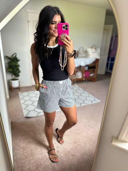 Today’s ootd 
Size small in tank
Sized up to a medium in shorts (prob could have done small)

#LTKStyleTip #LTKFindsUnder100 #LTKSaleAlert