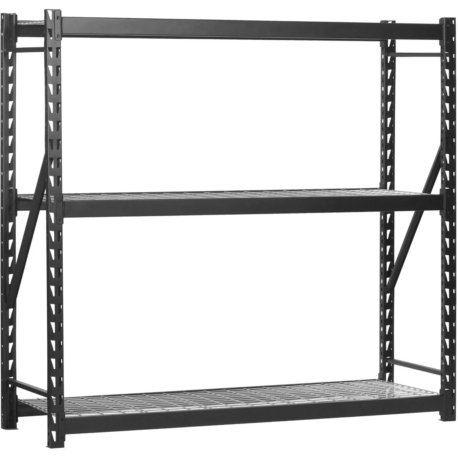 Muscle Rack 3-Tier Black 77"W x 24"D x 72"H Steel Welded Storage Rack, 150 pound capacity - Walma... | Walmart (US)