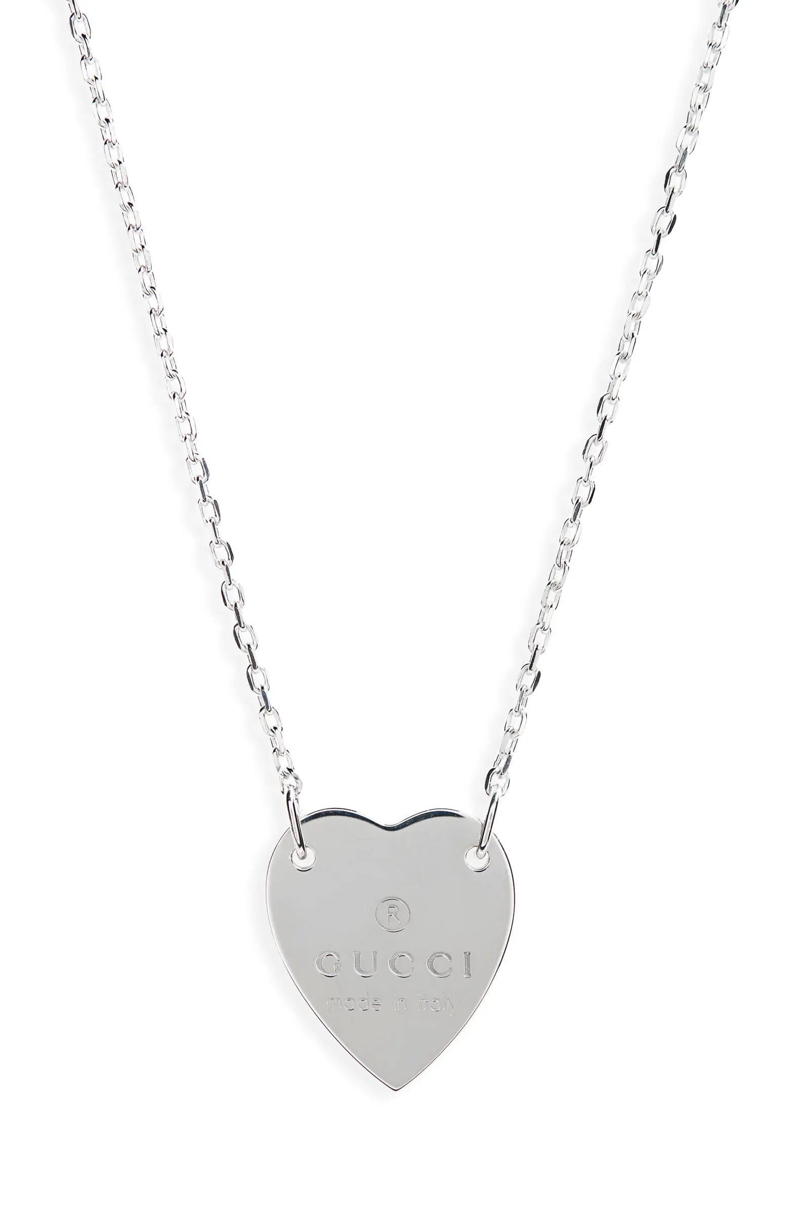 Gucci Trademark Heart Sterling Silver Necklace | Nordstrom | Nordstrom