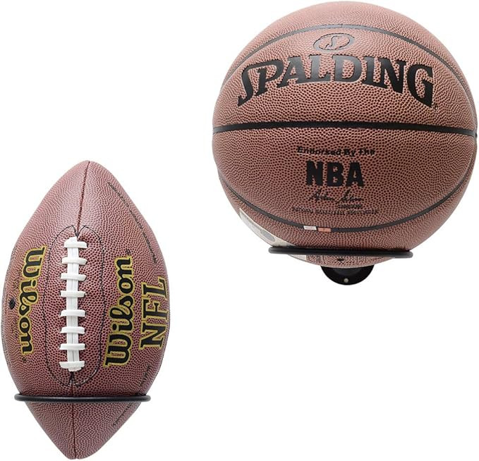Amazon.com: Suchek Metal Ball Holder Rack Wall Mounted, Display Wall Storage for Soccer, Basketba... | Amazon (US)