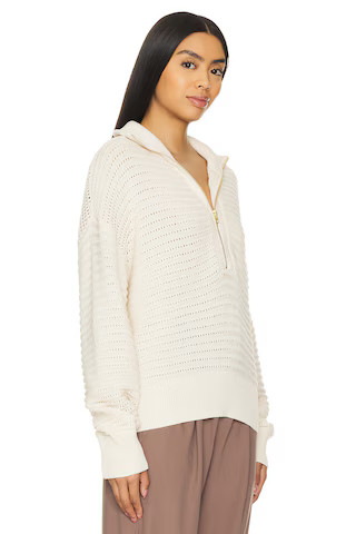 Varley Tara Half Zip Sweater in Whitecap from Revolve.com | Revolve Clothing (Global)