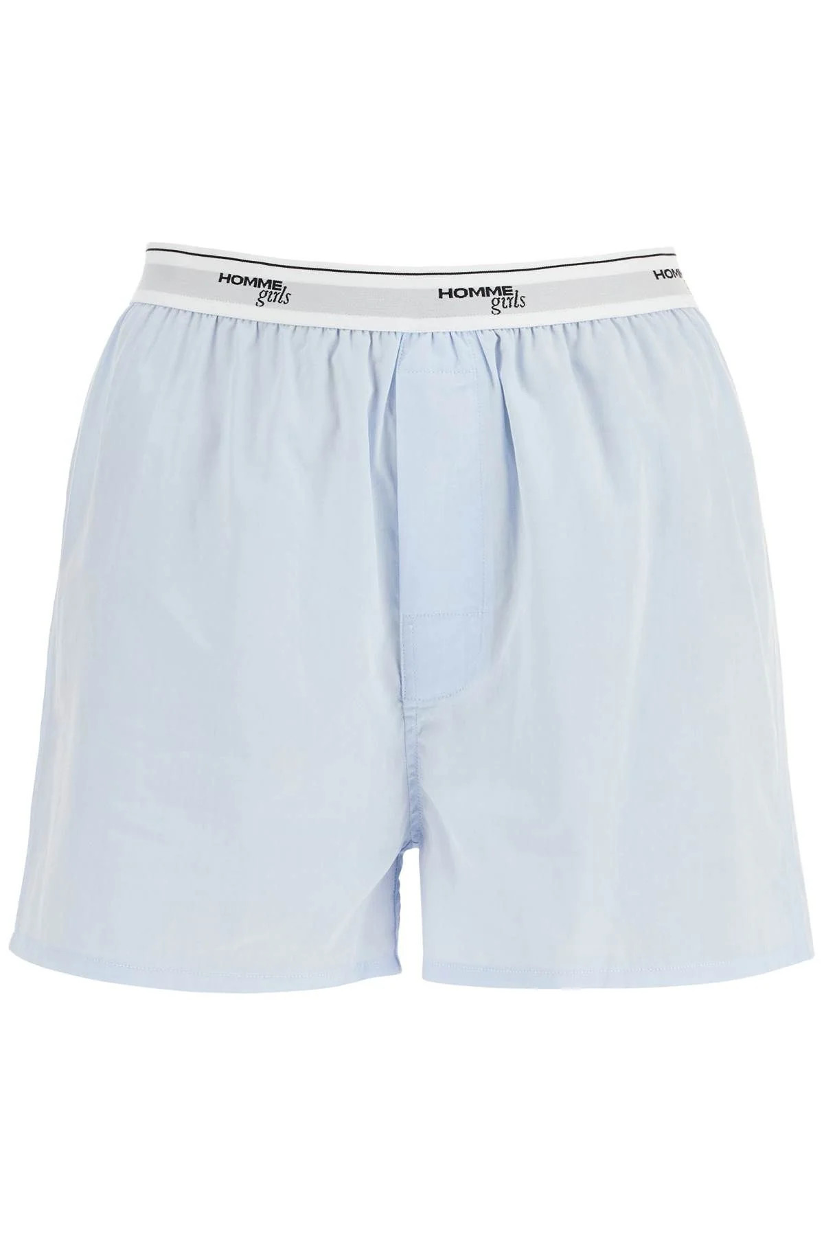 Homme Girls Light Blue High Waisted Cotton Boxer Shorts S | Balardi