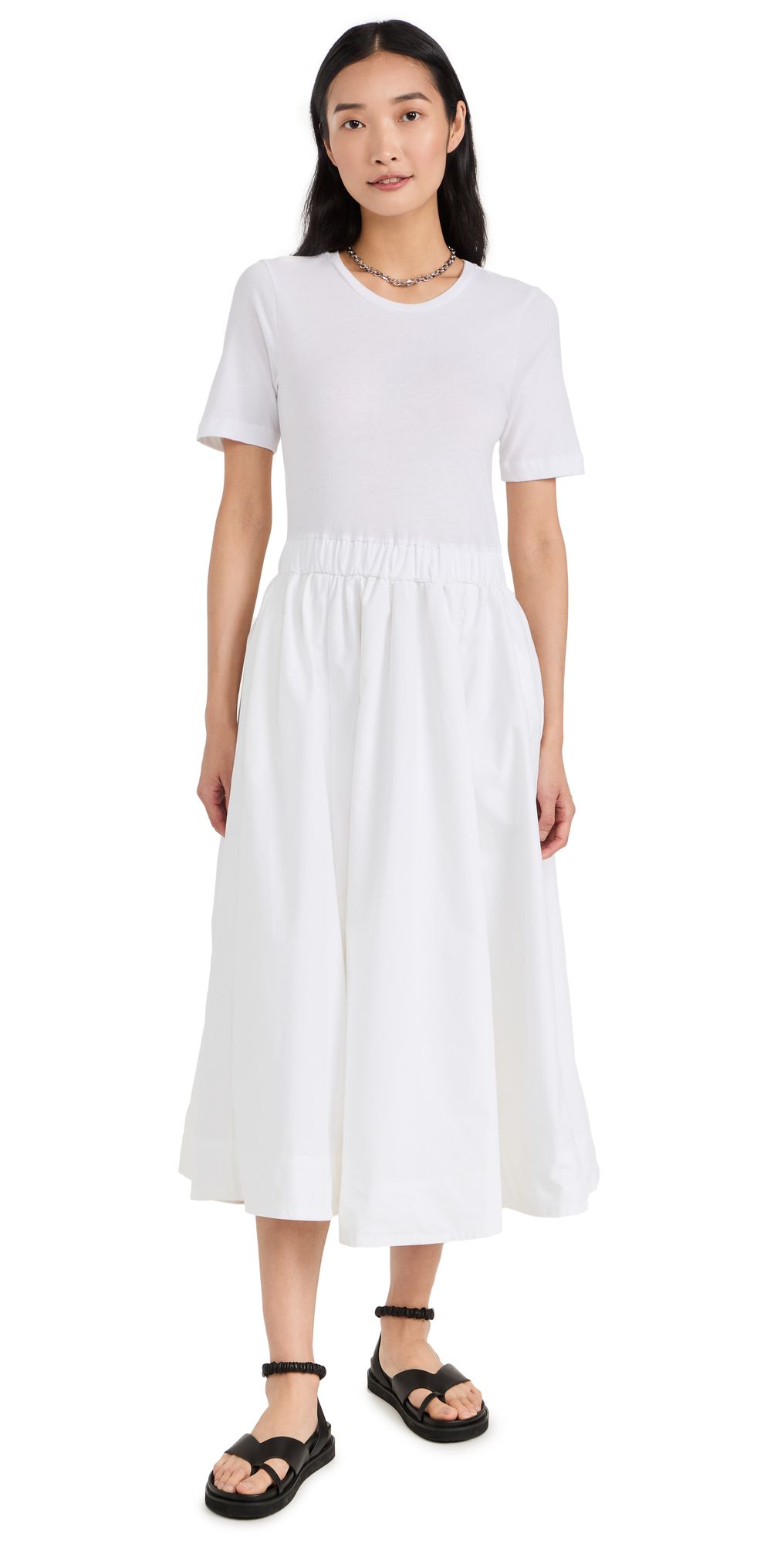 Jonathan Simkhai STANDARD Gaia Cotton Jersey Combo Midi Dress | Shopbop