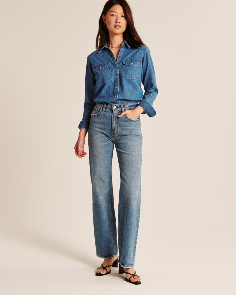 Relaxed Boyfriend Western Shirt | Abercrombie & Fitch (US)