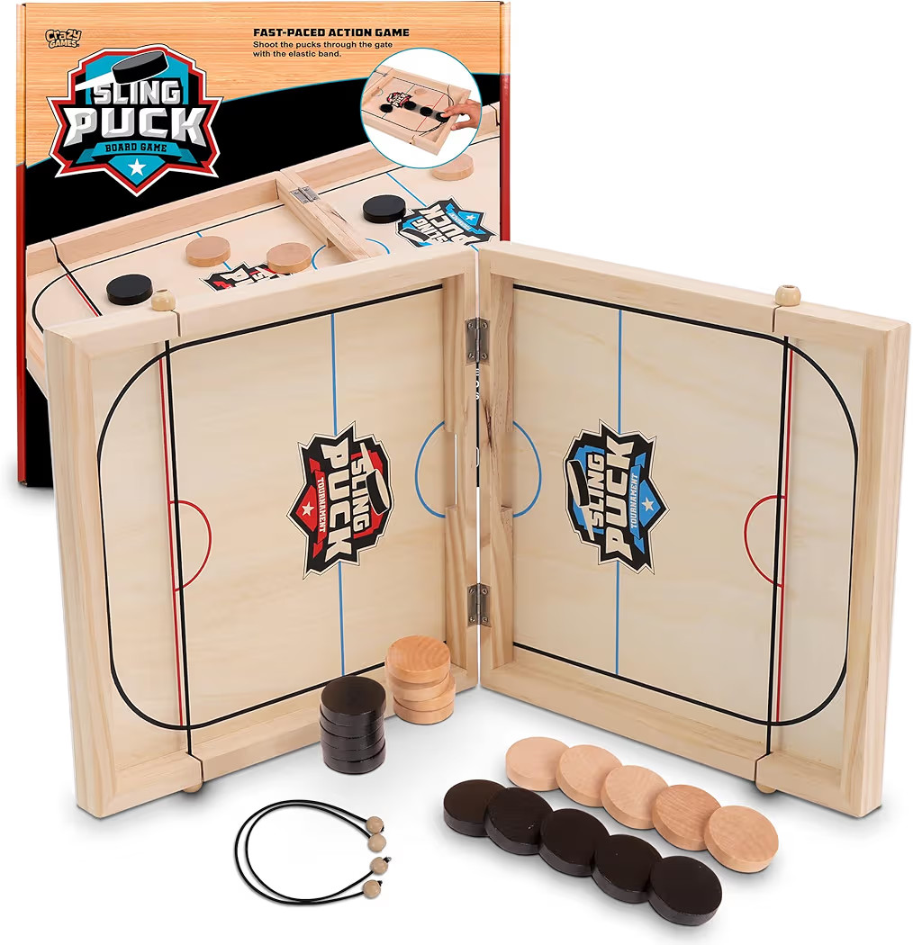 Fast Sling Puck Game - Super Winner Slingshot Puck Board Game - Sling It Shot 2 Player Hockey Tab... | Amazon (US)