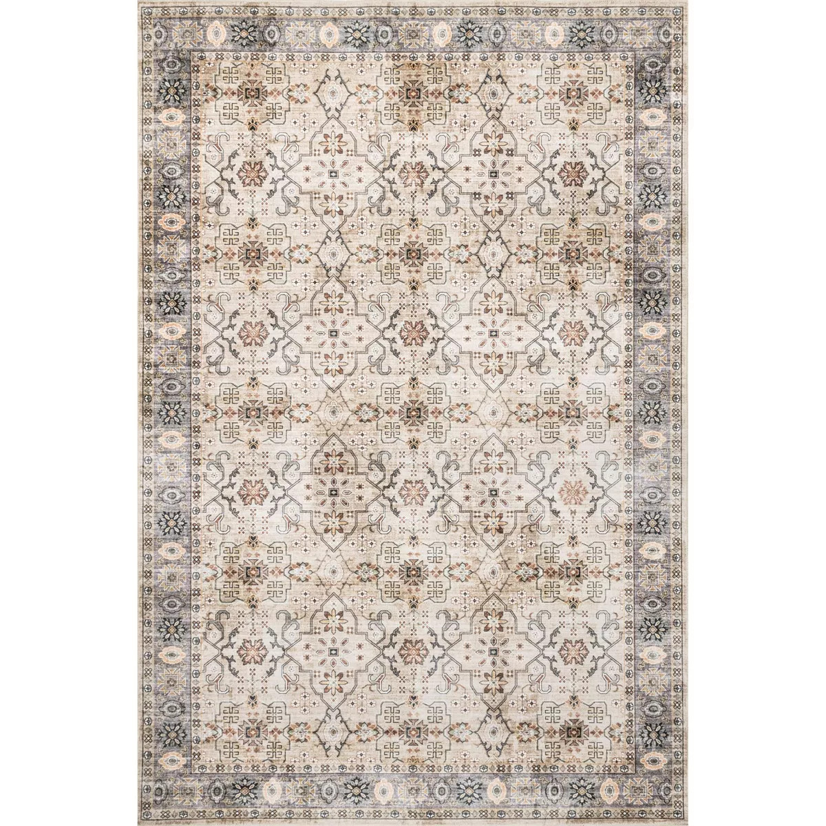 Nuloom Annelle Floral Border Machine Washable Area Rug | Target