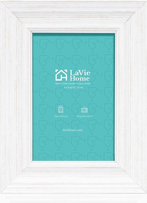 4x6 Picture Frames (1 Pack, Distressed White) Rustic Photo Frame Set with High Definition Glass f... | Amazon (US)
