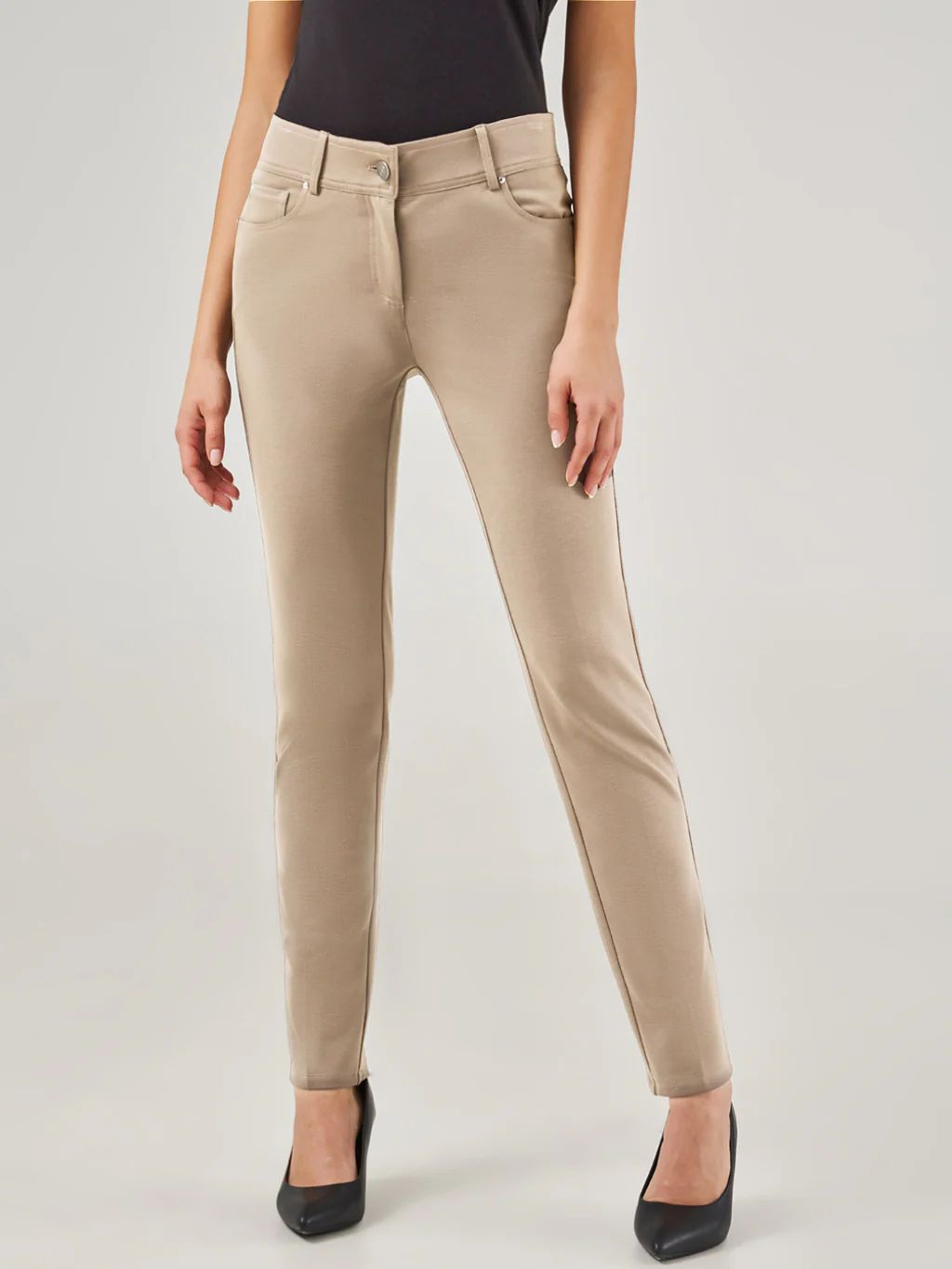 Luxe Ponte Five Pocket Stretch Straight Leg Pants | 89th + Madison