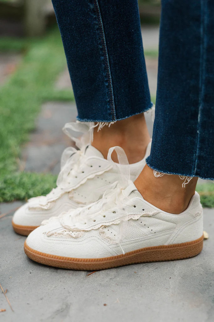 Set It Up Cream Ruffle Sneakers | The Mint Julep Boutique