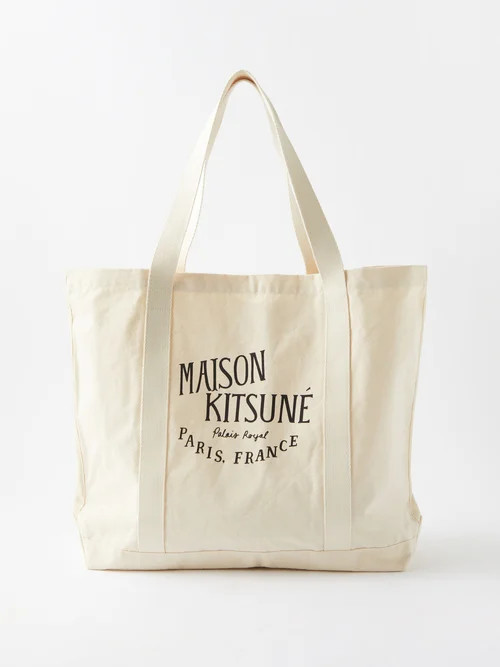 Maison Kitsuné - Logo-print Canvas Tote Bag - Mens - Cream | Matches (US)