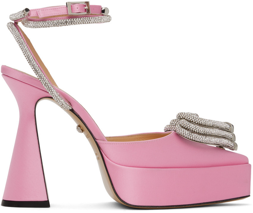 MACH & MACH Pink Triple Heart Heels | SSENSE