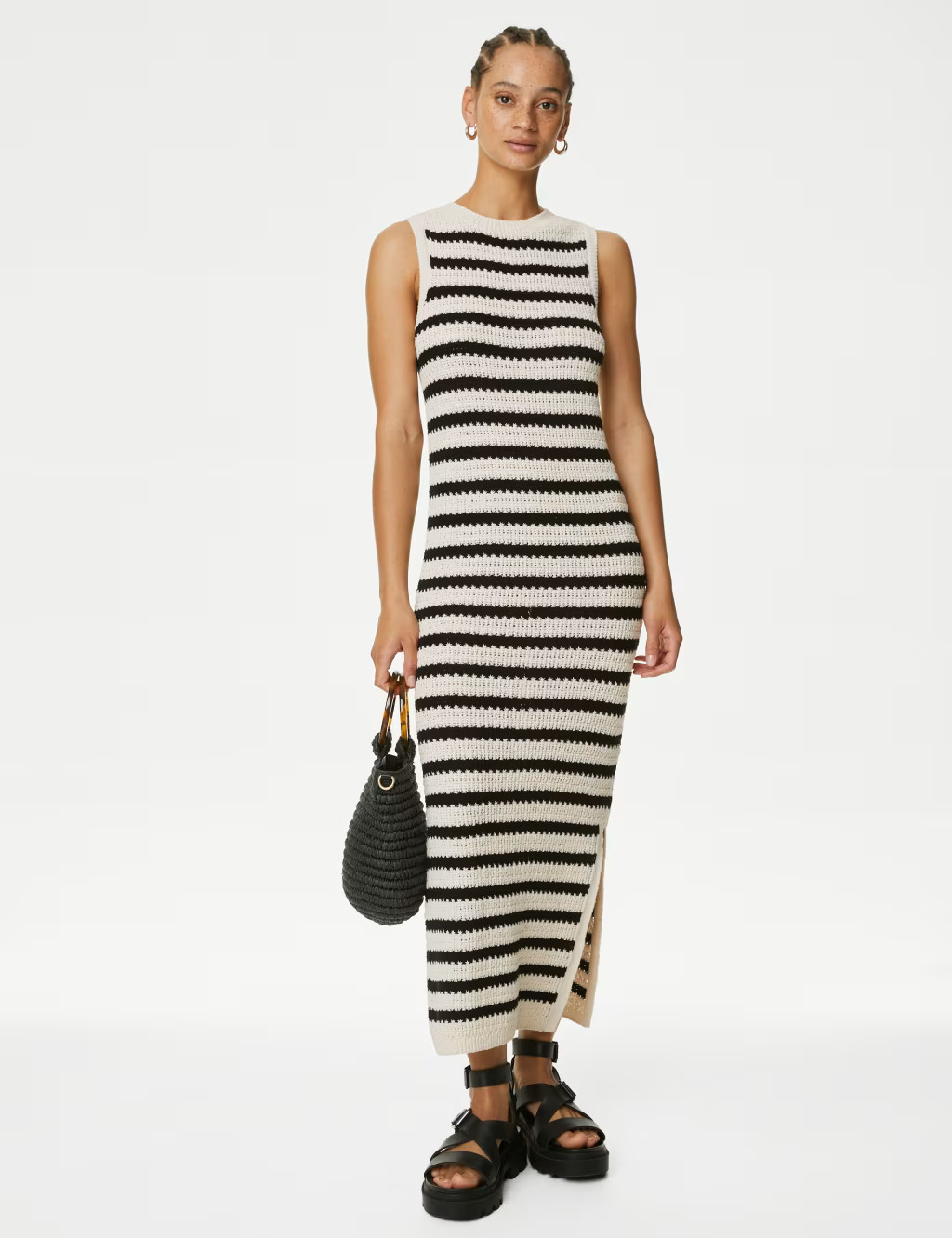 Cotton Rich Striped Knitted Dress | Marks & Spencer (UK)