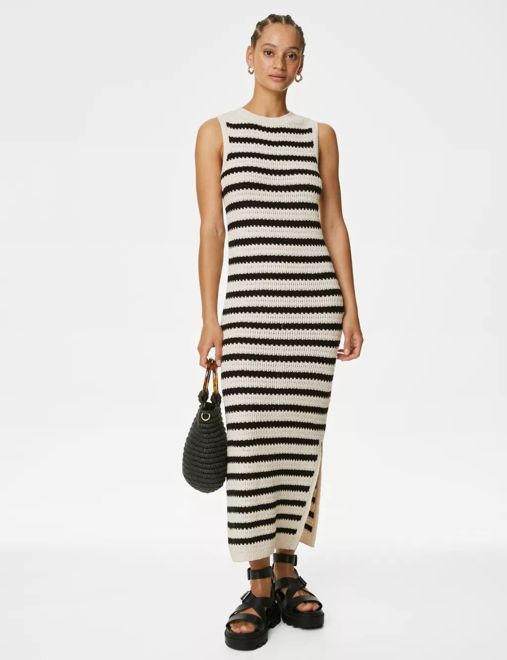 Cotton Rich Striped Knitted Dress | Marks & Spencer (UK)