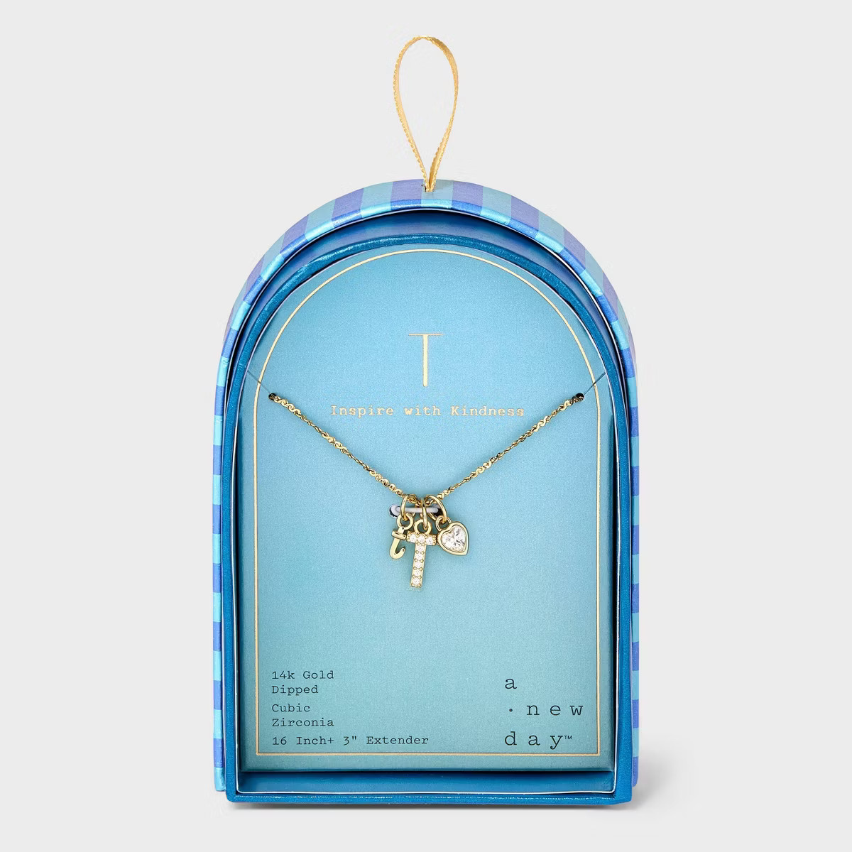 14K Gold Dipped Charm Initial Pendant Necklace - A New Day™ Gold | Target