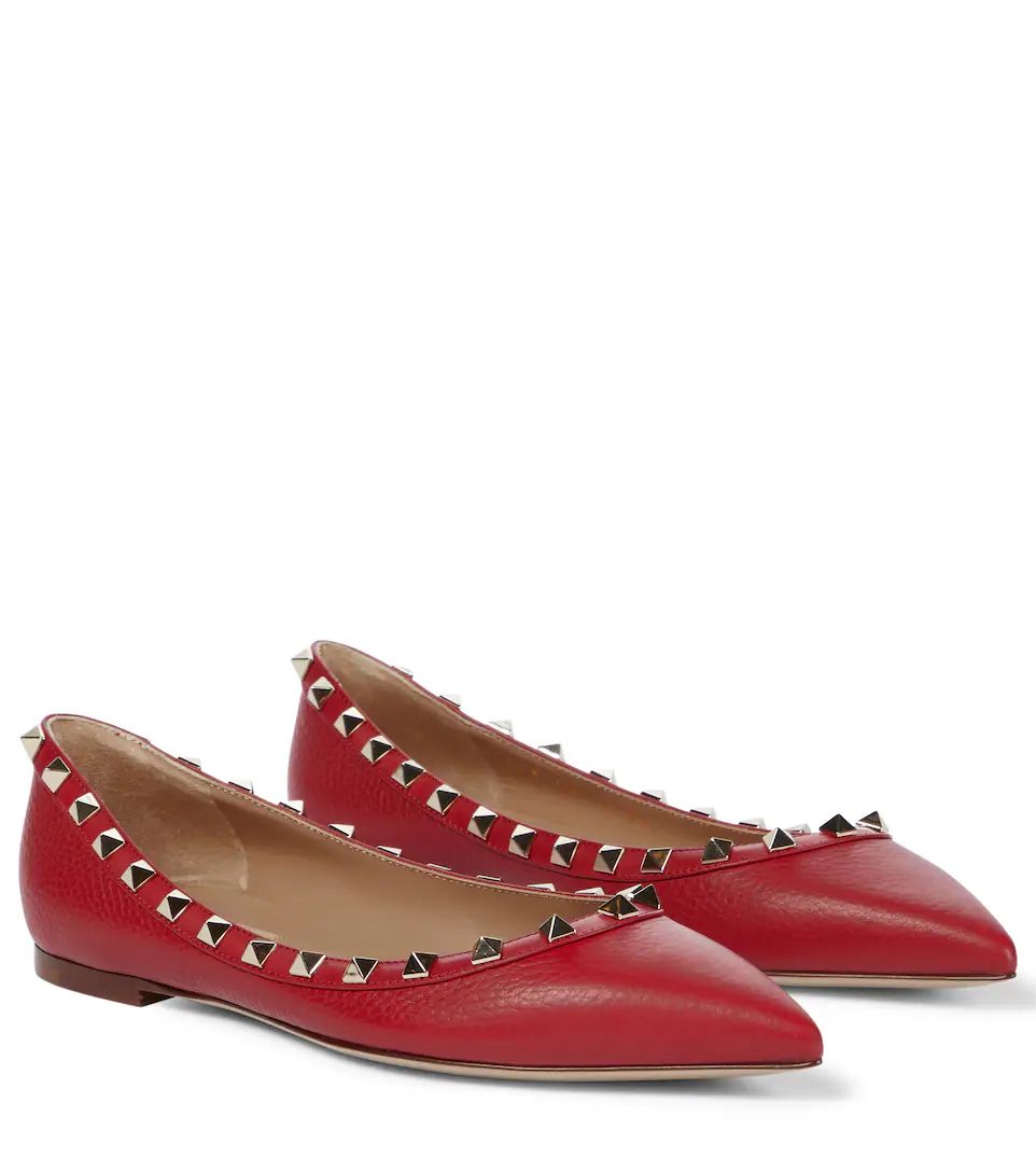 Rockstud leather ballet flats | Mytheresa (US/CA)