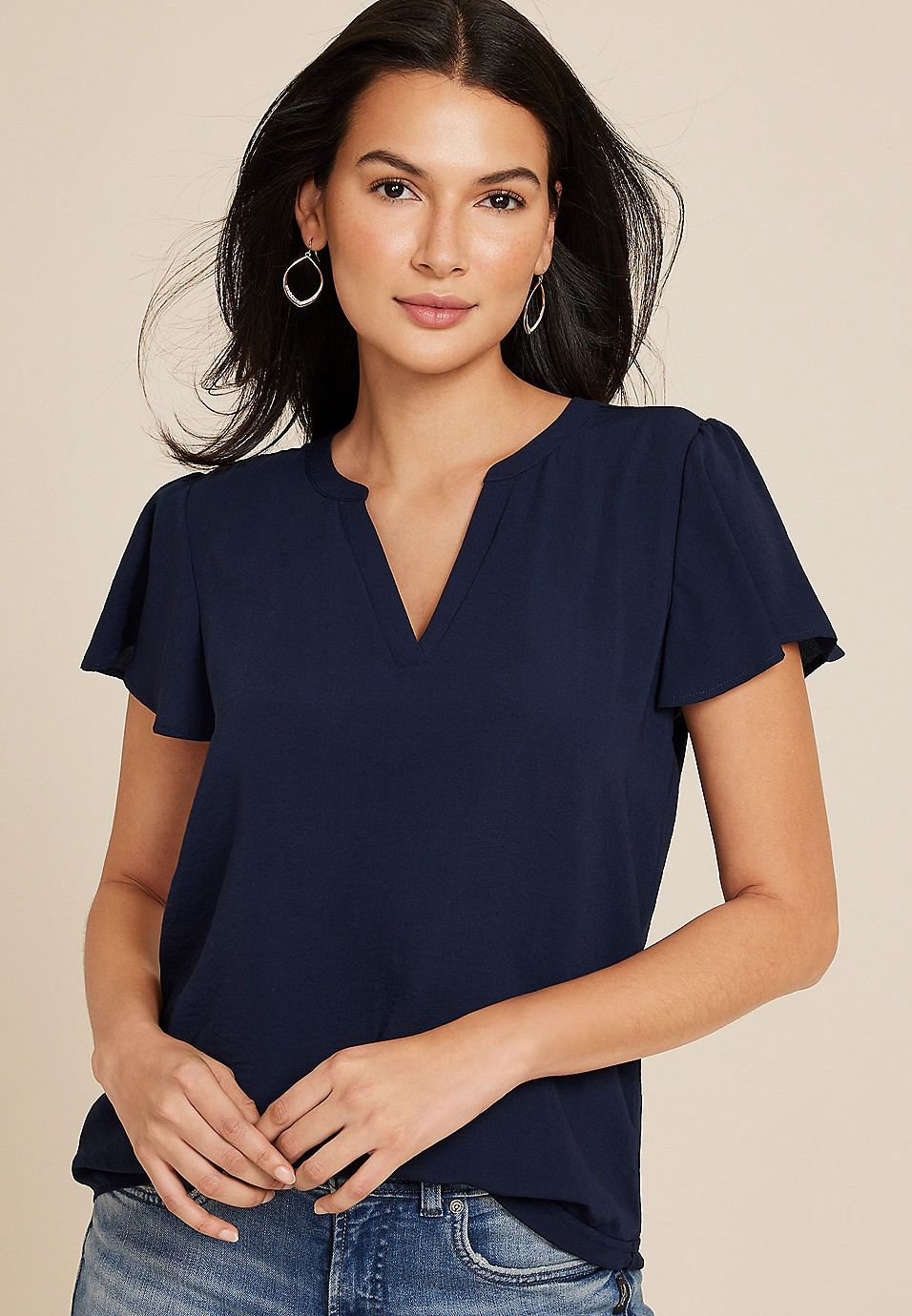 Atwood Flutter Sleeve Blouse | Maurices