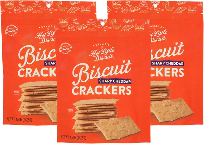 Callie\u2019s Hot Little Biscuit Sharp Cheddar Biscuit Crackers, Savory Southern Artisan Crackers... | Amazon (US)