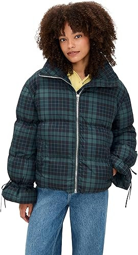 MOON RIVER Women's Plaid Puffer Jacket | Amazon (US)