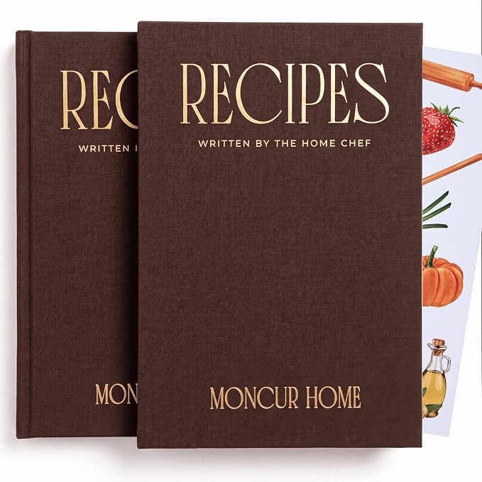 Aesthetic Recipe Journal Cook Book To Write In Your Own Recipes Blank Recipe Book Linen with 2 St... | Amazon (US)