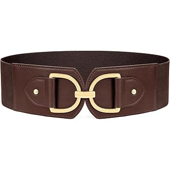 Wide Belts for Women Fashion Elastic Belt for Dresses Vintage Waist Belt Ladies Stretchy Belt Gol... | Amazon (US)