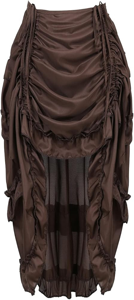 Zhitunemi Women's Steampunk Skirt Ruffle High Low Outfits Gothic Plus Size Pirate Dressing | Amazon (US)