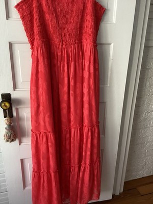 LILLY PULITZER RED HADLEY SMOCKED MAXI DRESS, Sz XXL | eBay US