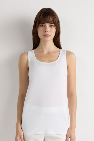 Intimissimi Long Micromodal Tank Top Woman White Size L | Intimissimi (US)