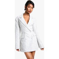 Womens Sequin Boucle Cinched Blazer Dress - Grey - 8 | boohoo (US & Canada)