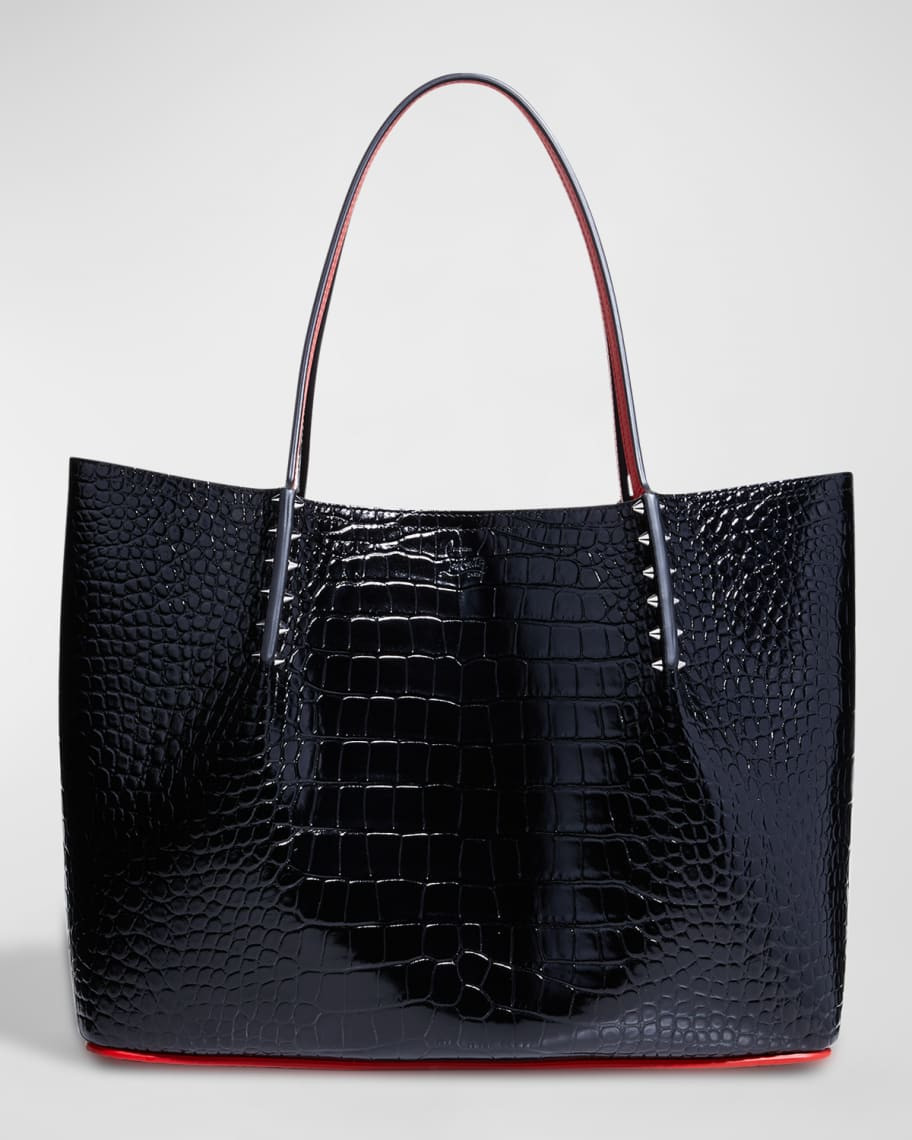 Christian Louboutin Cabarock Large Mock-Croc Tote Bag | Neiman Marcus