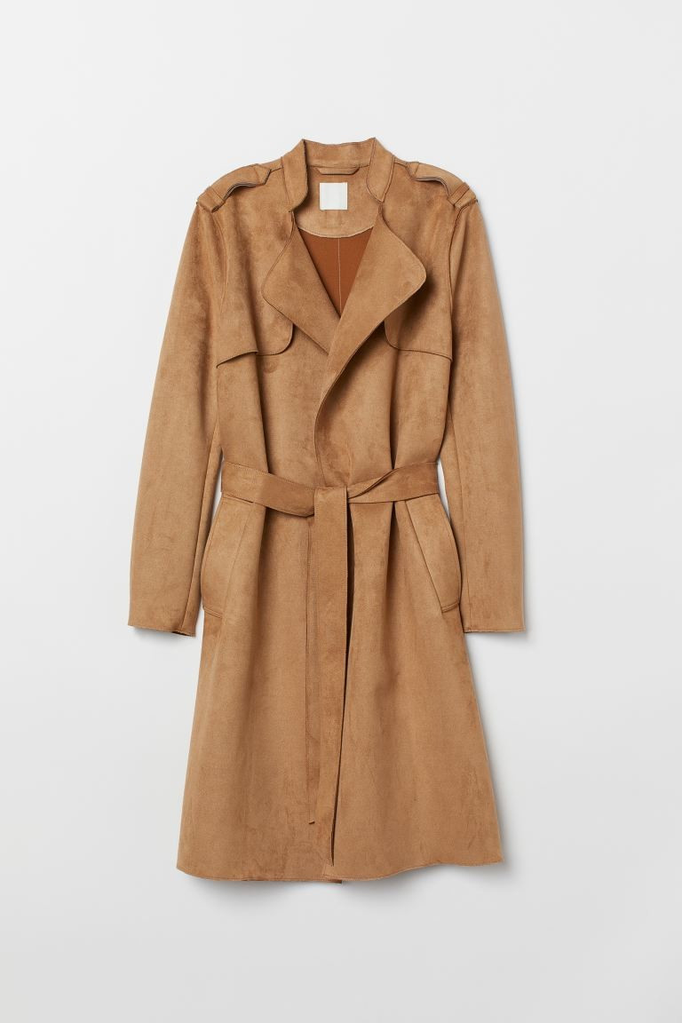 Imitation suede trenchcoat | H&M (UK, MY, IN, SG, PH, TW, HK)