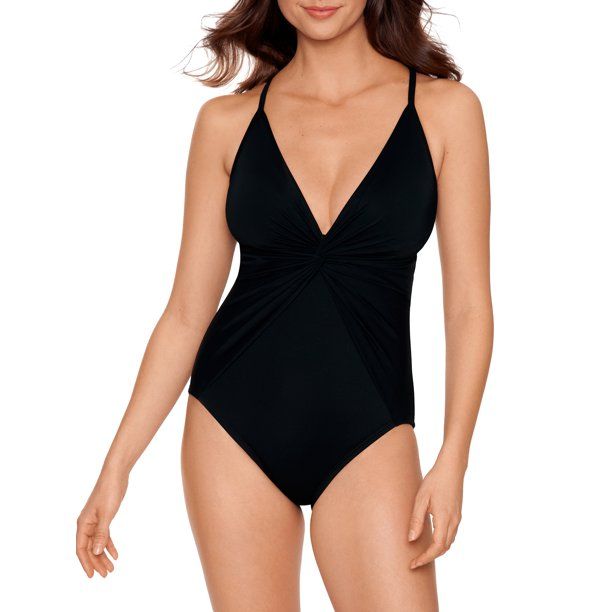 Time and Tru Women’s and Women's Plus Twist Knot One Piece Swimsuit | Walmart (US)