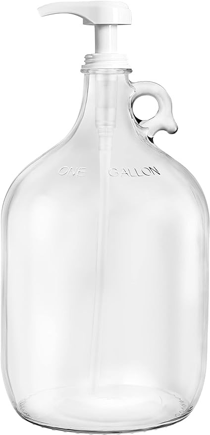 Gallon Glass Pump Dispenser Bottle, Large Jug Laundry Liquid Detergent Dispenser with Pump for La... | Amazon (US)